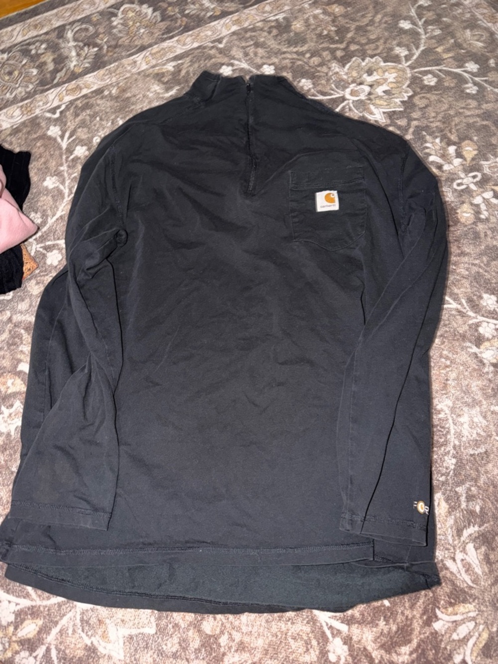 Carhartt Black Quarter-Zip Workshirt with Chest Pocket